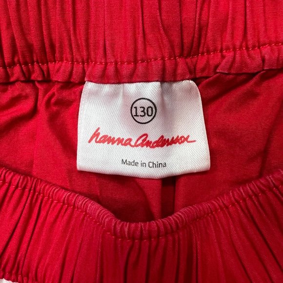 Hanna Anderson Girls Childs Skirt Size 130 Red White Contrast Stitching - Picture 8 of 12